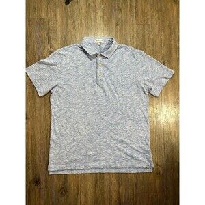 Peter Millar Seaside Slub Blue Golf Polo Shirt Men’s Sz M Short Sleeve